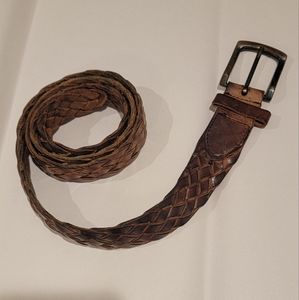 Columbia Braided Leather Belt with Brass Buckle-Size XL